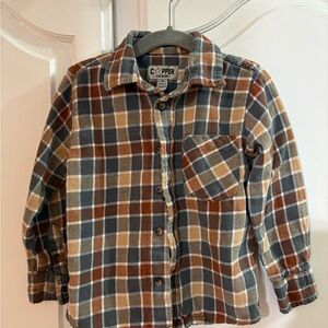 Copper Kids Plaid Button-Down Shirt - Brown and Blue